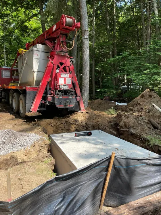 Eljen septic system installation by Mariner Construction in Central Maine